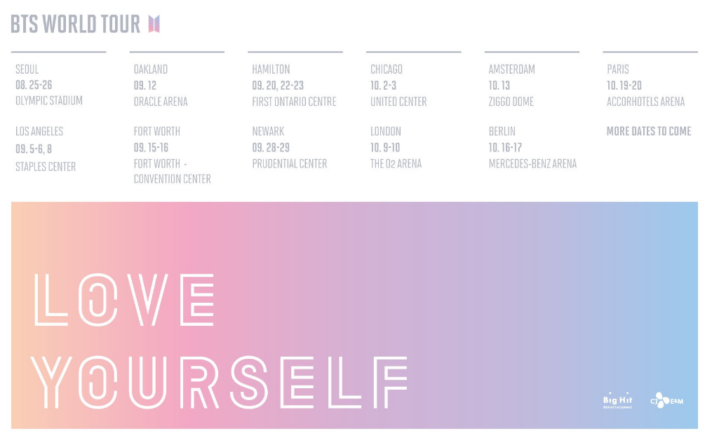 BTS 「LOVE YOURSELFワールドツアー」ポスター