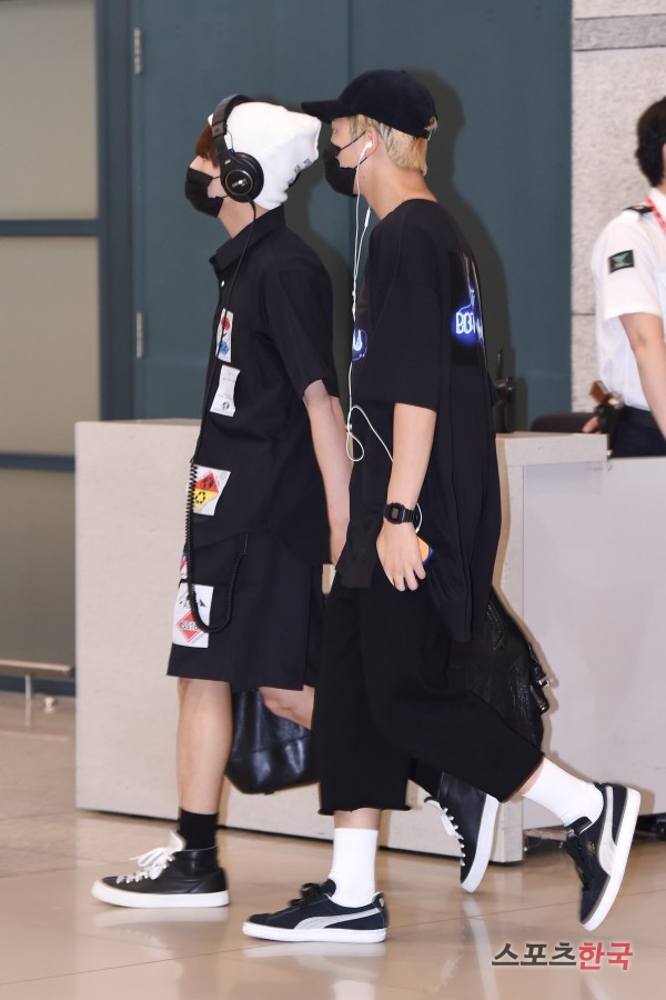 BTS 空港 ファッション SUGAとRM