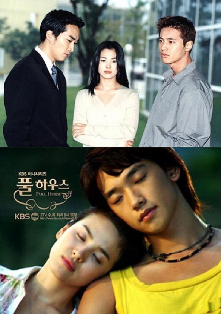 KBS2『秋の童話』(上)と、KBS2『フルハウス』(下)に出演したソン・ヘギョ