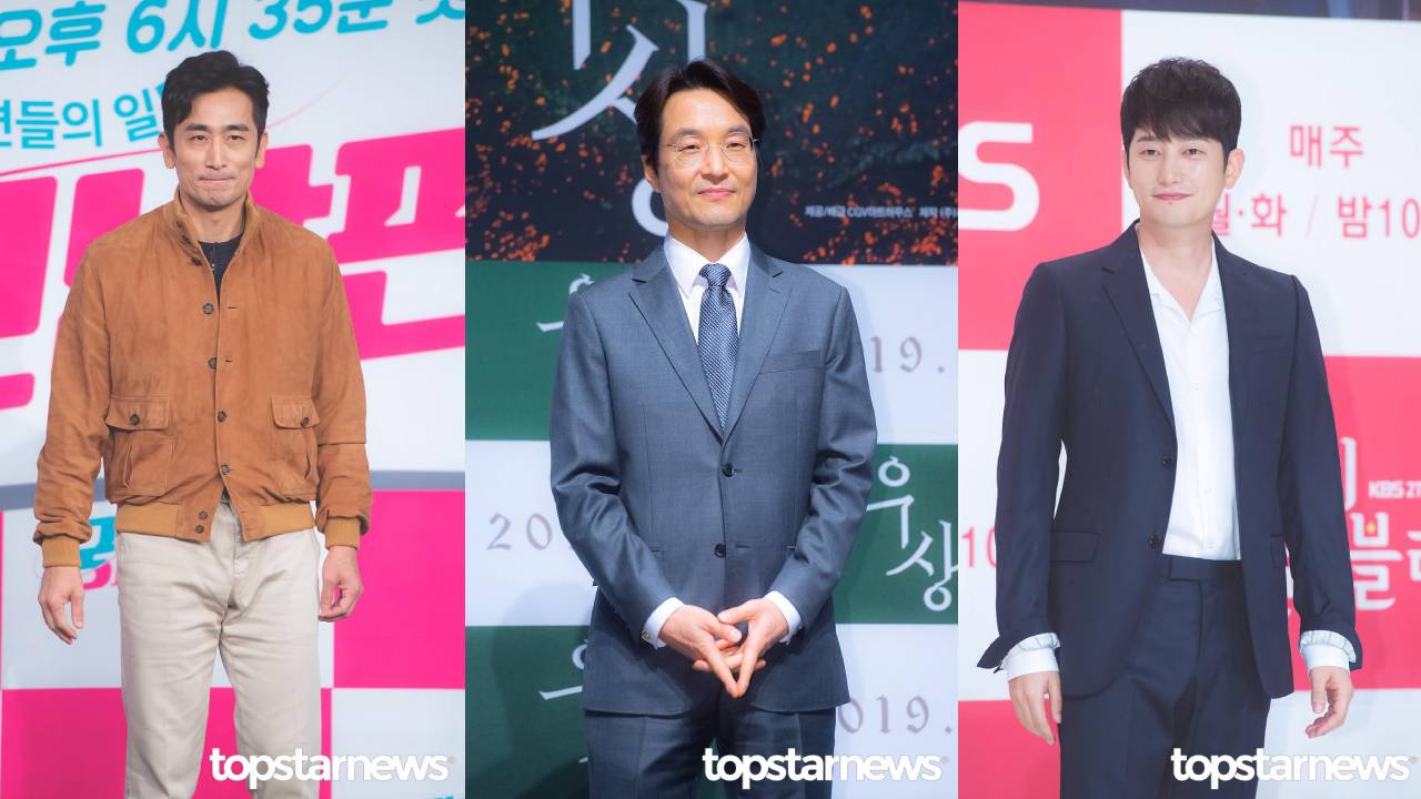 韓国の大物俳優。左からチャ・インピョ、ハン・ソッキュ、パク・シフ。
