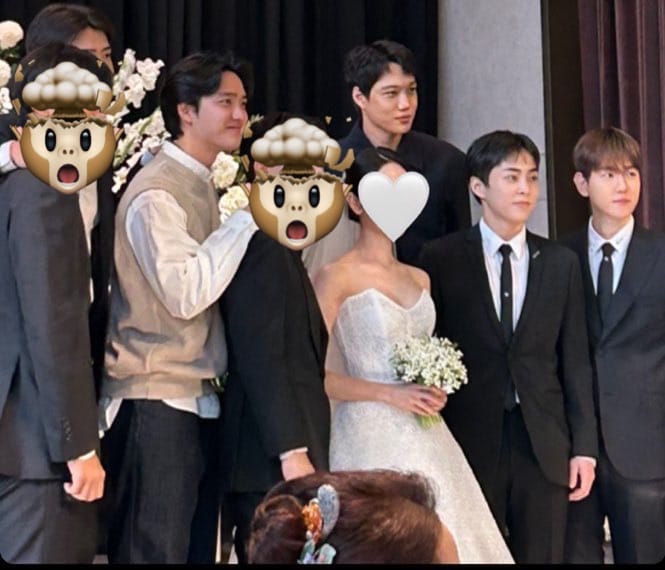 チェンの結婚式に出席したEXOメンバー